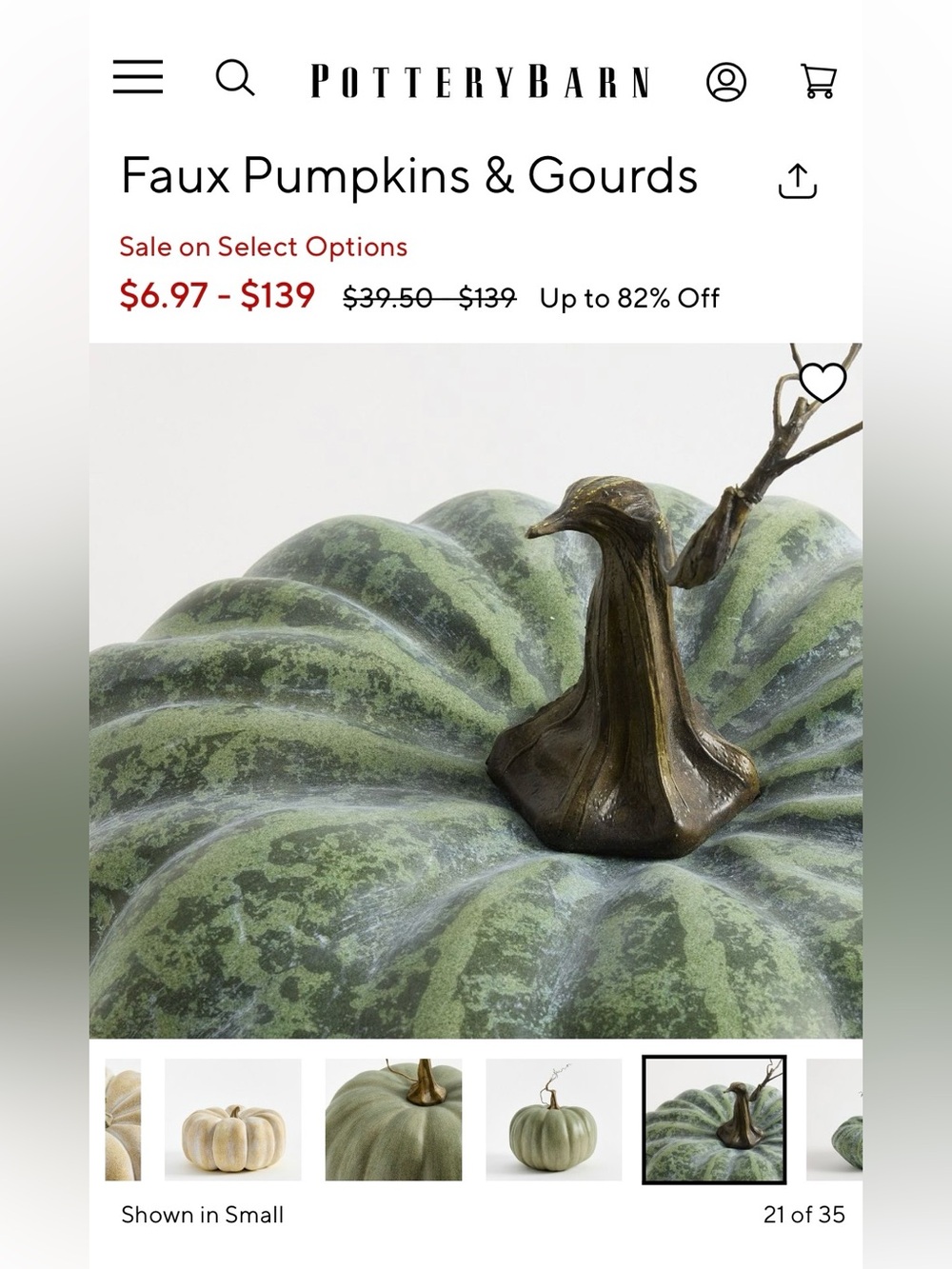 Fall Faux LARGE GREEN SPECKLED Pumpkin - Picture 13 of 16